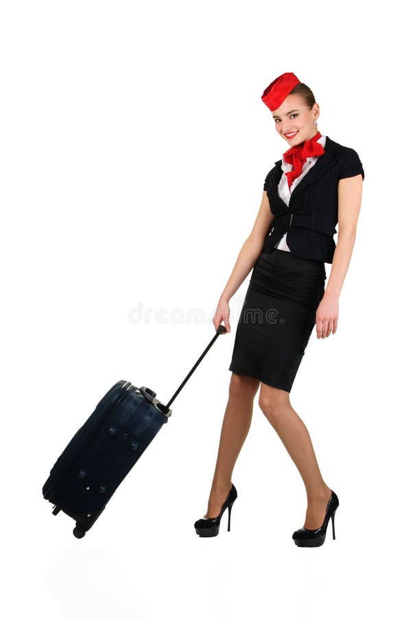 Young beautiful flight attendant