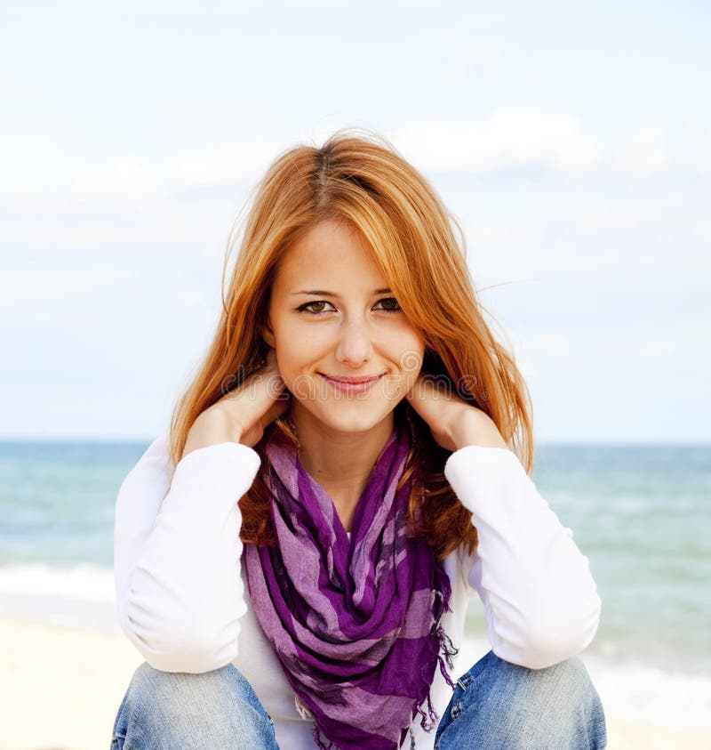 Young beautiful girl at the beach.