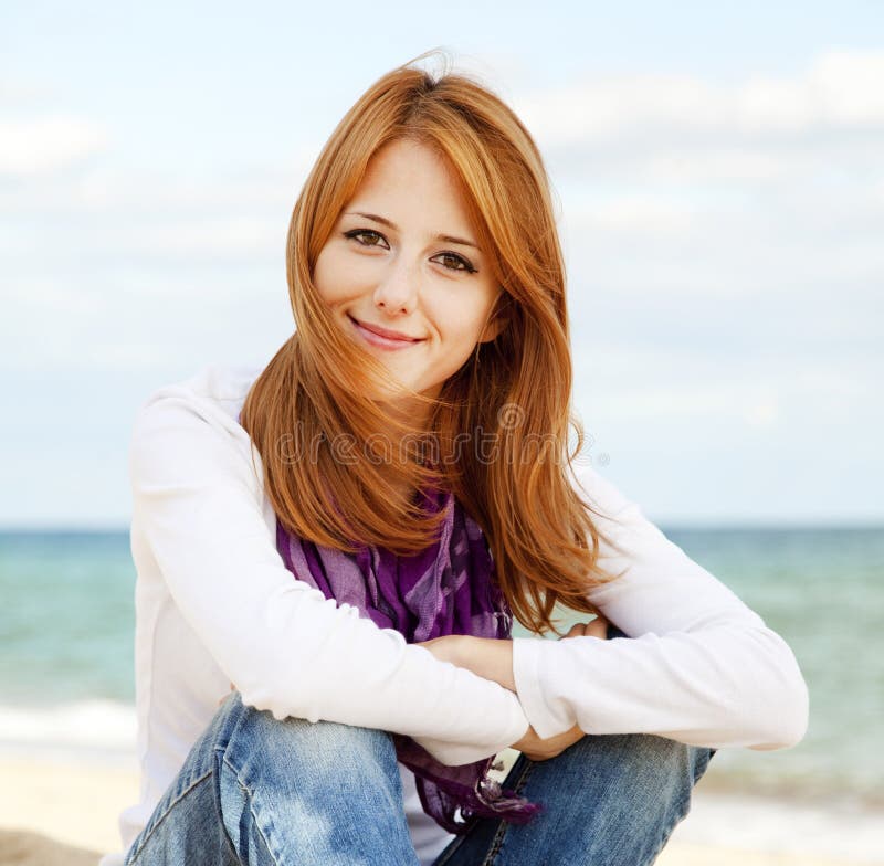 Young beautiful girl at the beach.