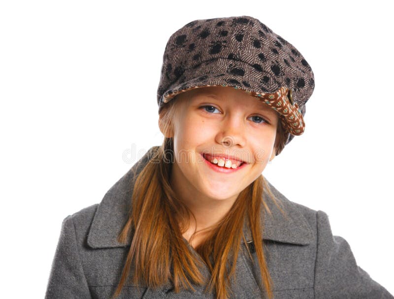 Young Beautiful Girl in a Beret and Coat Stock Image Image of girl