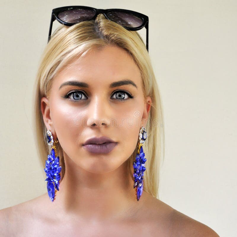 Designer kundan big hoop earrings for women latest design sky blue color