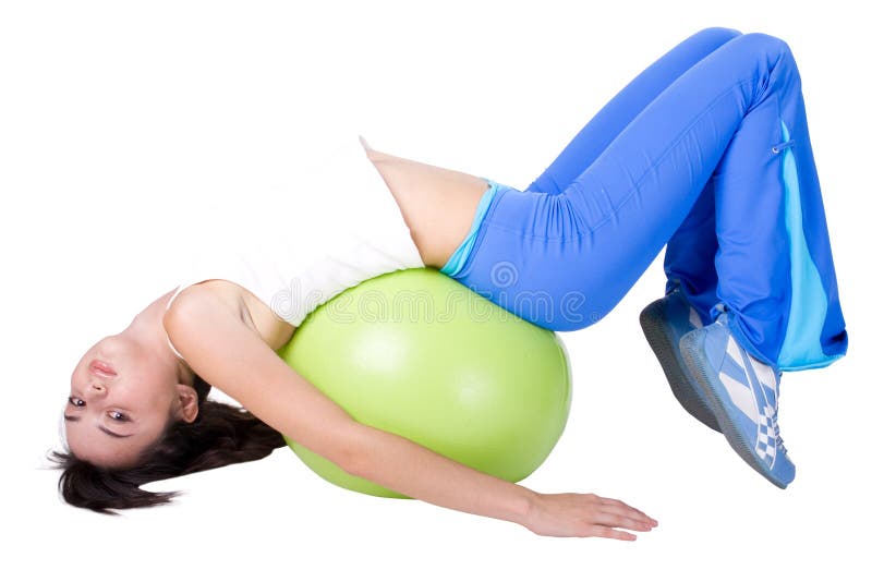 The young beautiful girl engaged in fitness