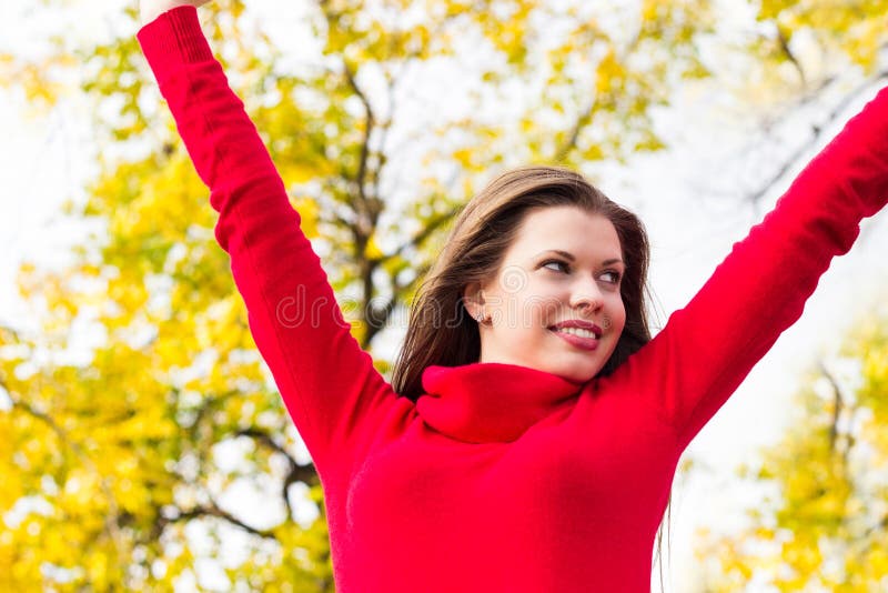 Young beautiful girl enjoying the nature