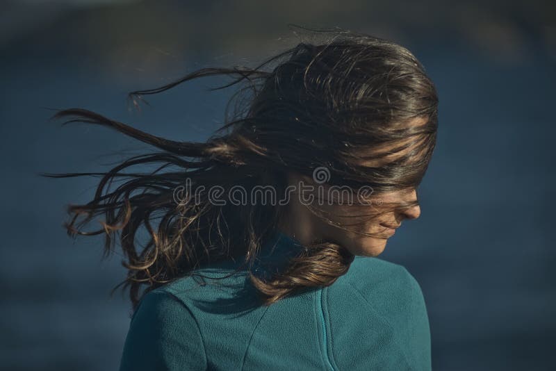 Young and Beautiful Girl with Hair in the Wind Stock Photo - Image of  fashion, creative: 244639548