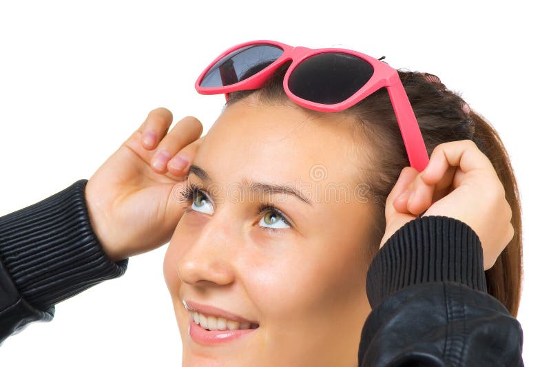 Young Beautiful Girl with Sunglasses Stock Image Image of teen