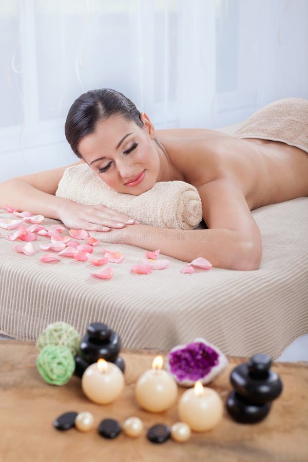 Young, beautiful and healthy woman in spa salon