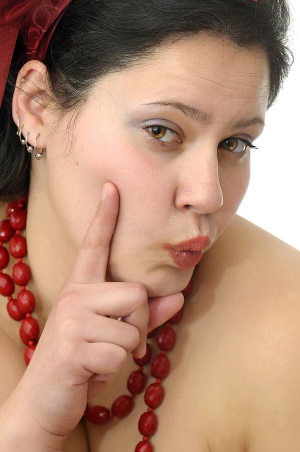 Young beautiful large woman stock photography