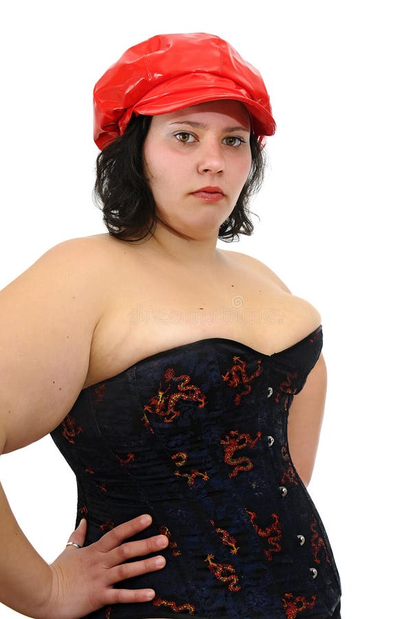 Young beautiful large woman stock photography