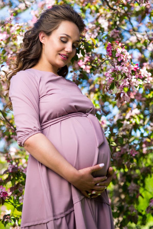 Young Beautiful Pregnant Woman Stock Photo - Image of beauty, park ...