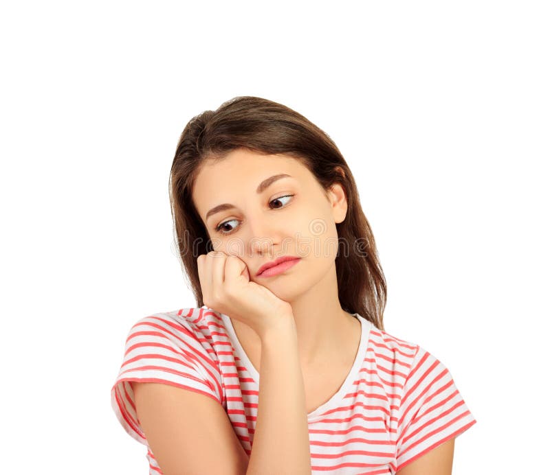 Young Beautiful Sad Woman. Worried and Depressed Girl Stock Image - Image  of facial, gesture: 116750989