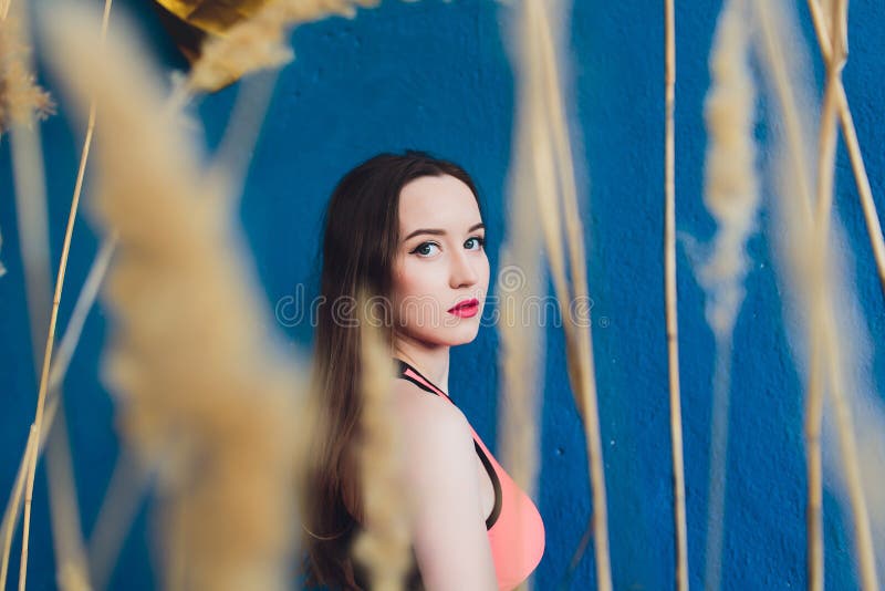 Young beautiful sexy woman in red body. stock photos Young beautiful sexy woman in red body. stock photos