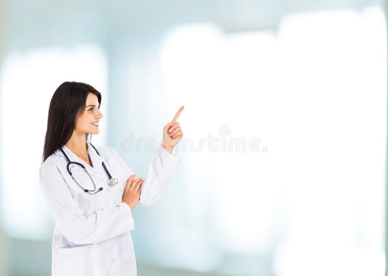 Young, beautiful and skilled woman doctor. royalty free stock photography Young, beautiful and skilled woman doctor. royalty free stock photography