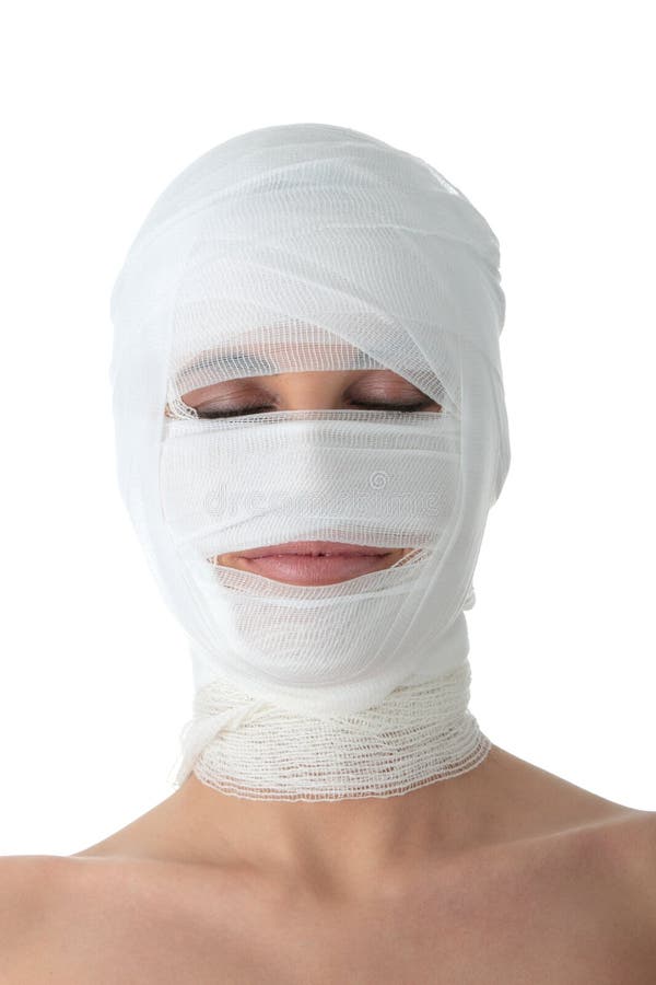 Young and Beautiful Woman with Bandage on Head Stock Photo Image of