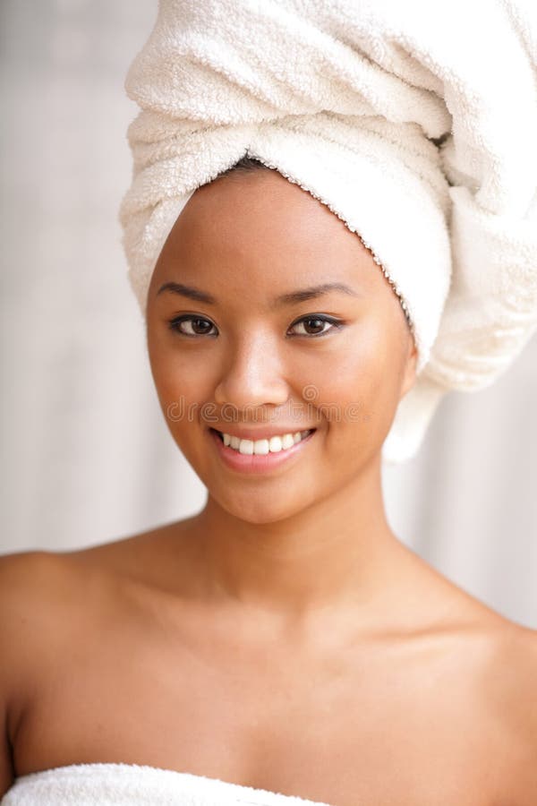 Young beautiful woman after bath royalty free stock photos
