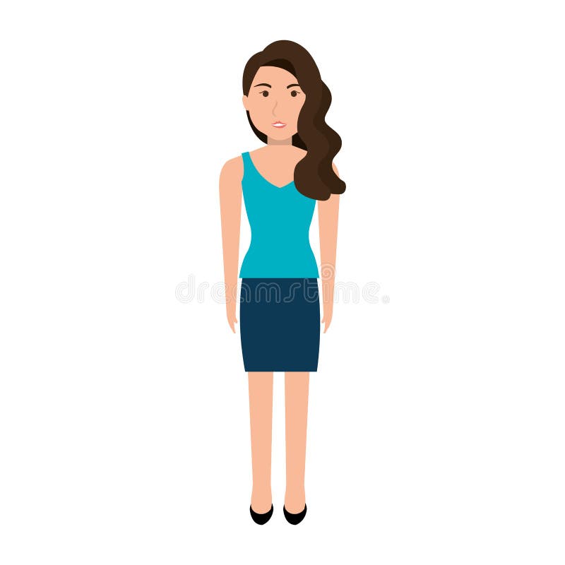 Young and Beautiful Woman Cartoon. Stock Vector - Illustration of