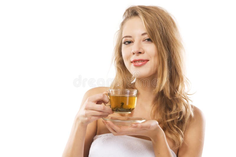 Young beautiful woman with a cup of tea