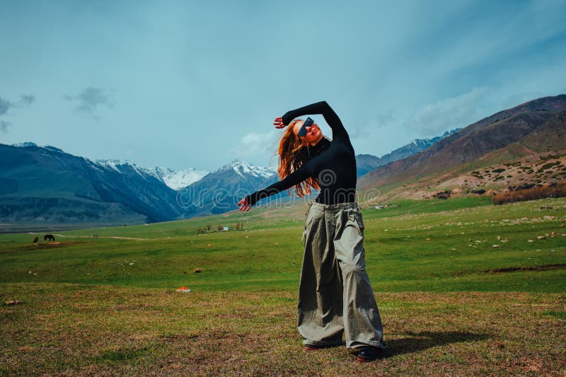 Young beautiful woman dancer posing royalty free stock images