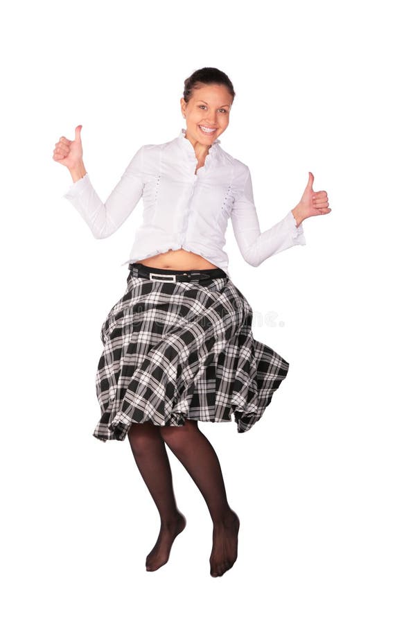 Young beautiful woman jumps royalty free stock images