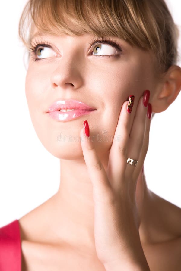 Young beautiful woman portrait stock photo