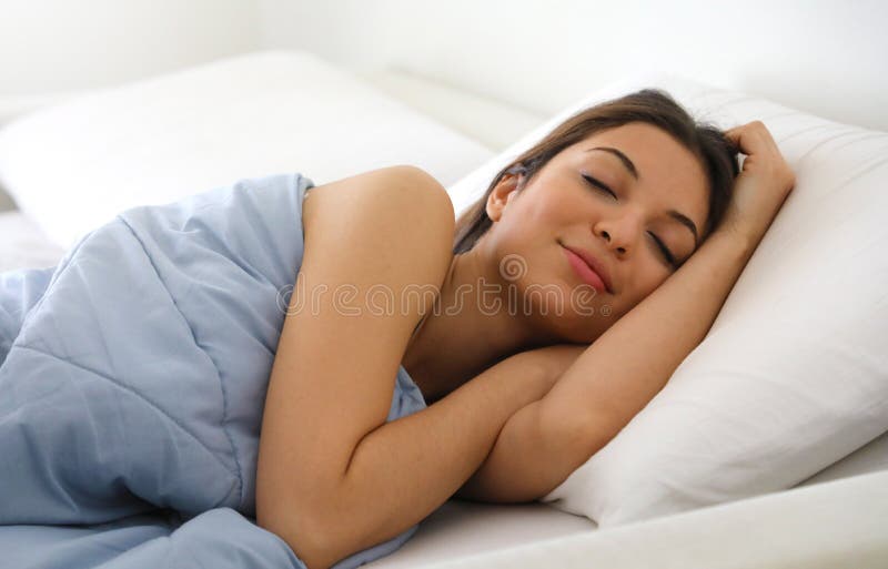 Young Beautiful Woman Sleeping in Bed Stock Photo Image of brazilian