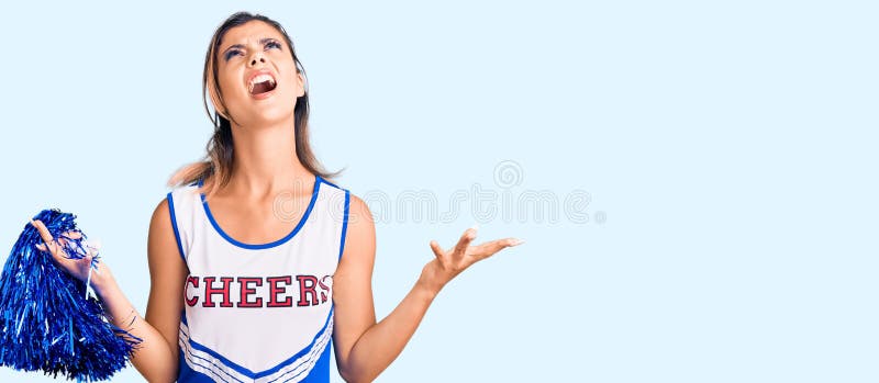 Cheerleader Yelling Through A Megaphone Stock Image Image Of White Smile 44923853