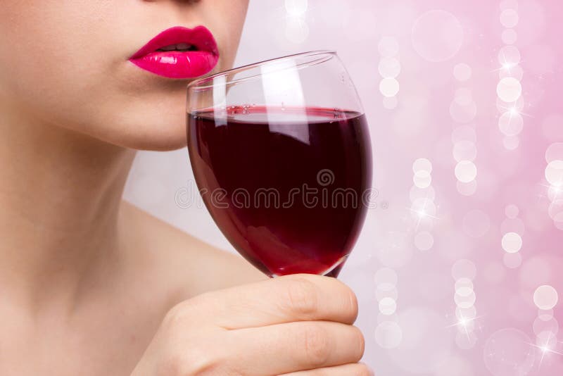 Young beautiful woman with wine