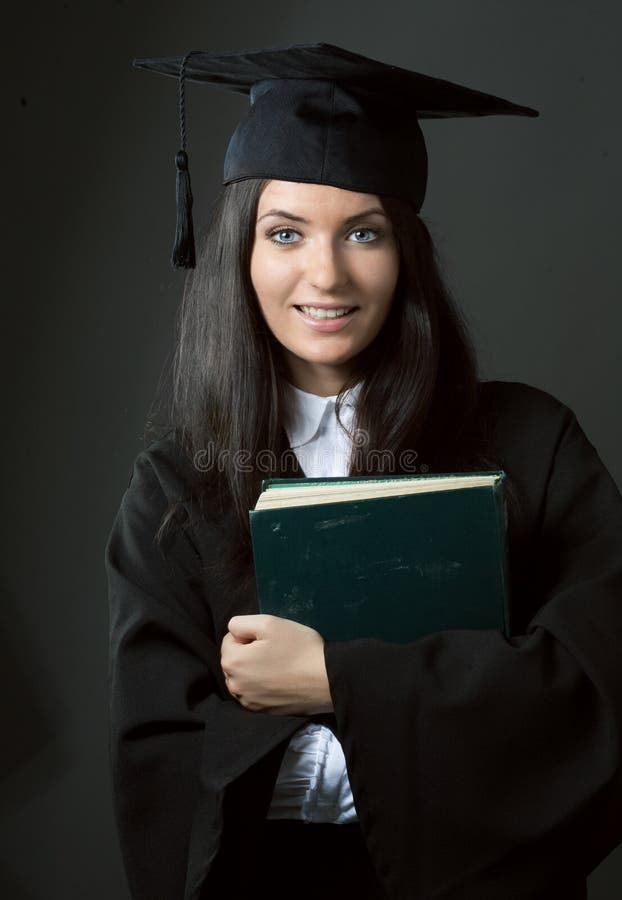 Young beauty graduate woman