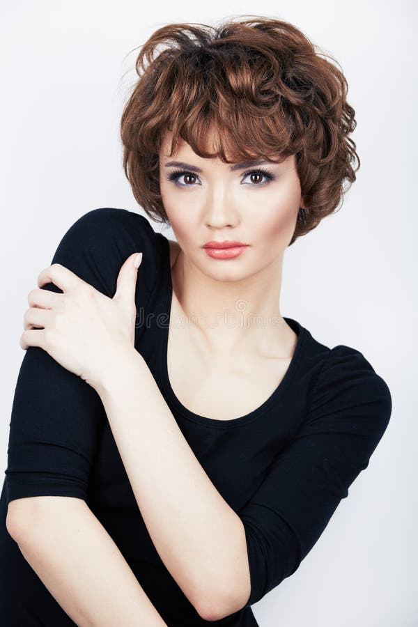 Young beauty model with short hair royalty free stock image Young beauty model with short hair royalty free stock image