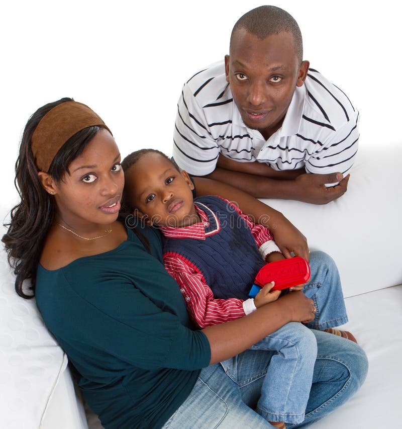 Young black family at home