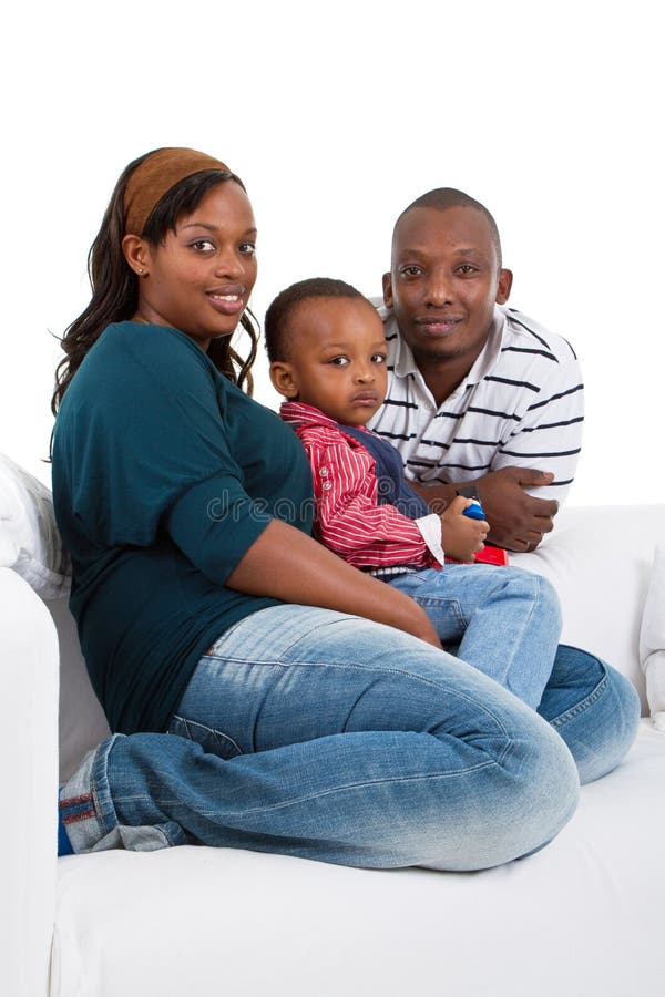 Young black family at home