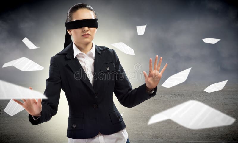 Blindfolded Businesswoman Look For Innovative Idea Sense Business Sight  Vector, Sense, Business, Sight PNG and Vector with Transparent Background  for Free Download