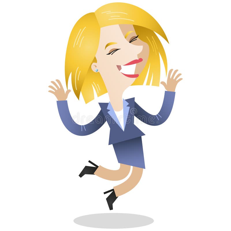 Young blond business woman jumping royalty free illustration