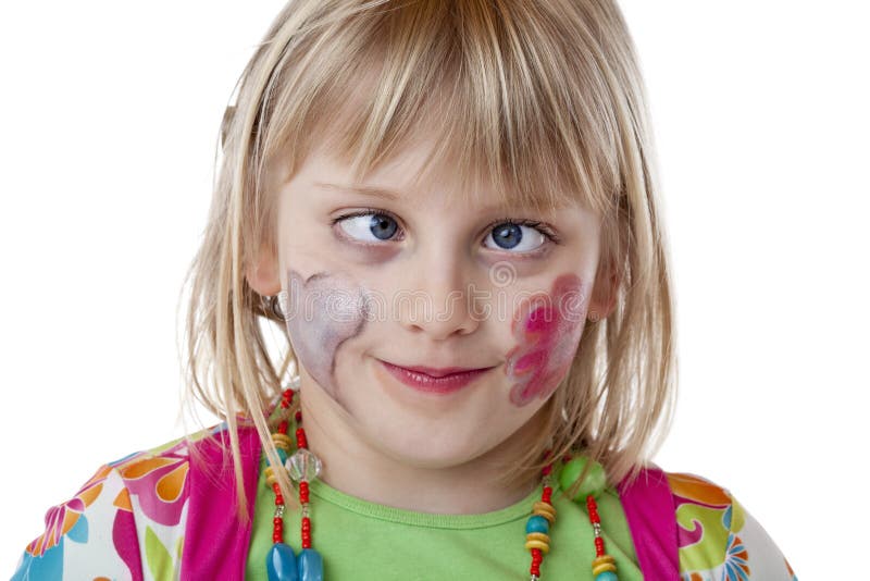 Young blond girl with strabismus