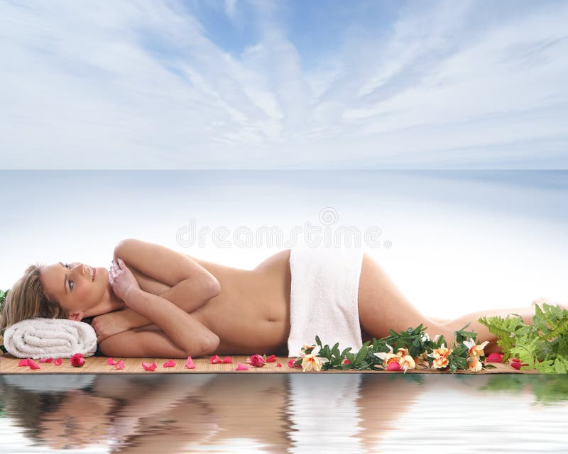 A young blond is having a spa treatment procedure