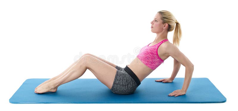 Download Young Blond Woman Exercising Stock Photo - Image of sportswoman, muscles: 74090924