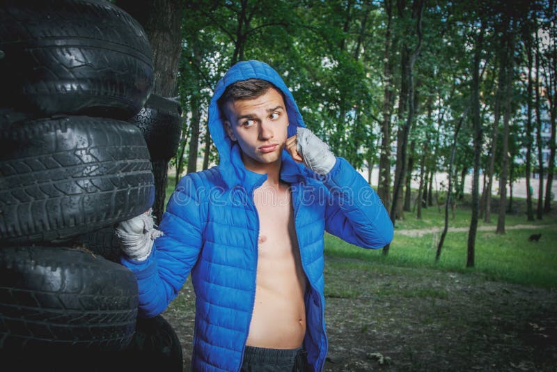 Young boxer in training stock images Young boxer in training stock images