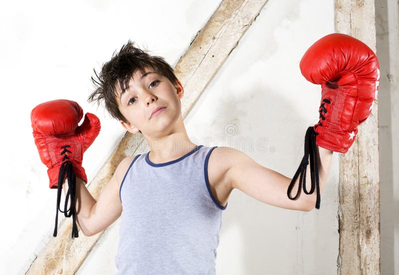 Young boy as a boxer stock image. Image of caucasian 42289169