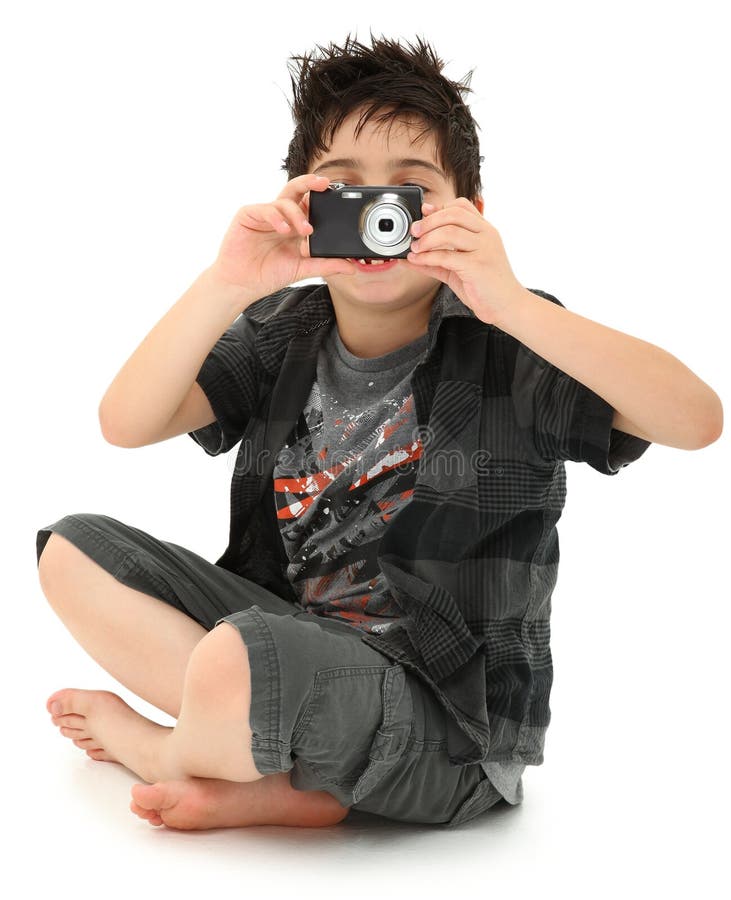 Young Boy Child Photographer with Digital Camera royalty free stock image Young Boy Child Photographer with Digital Camera royalty free stock image
