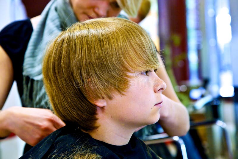 Young Boy at the Hairdresser Stock Photo - Image of hairdresser, hand:  35237992