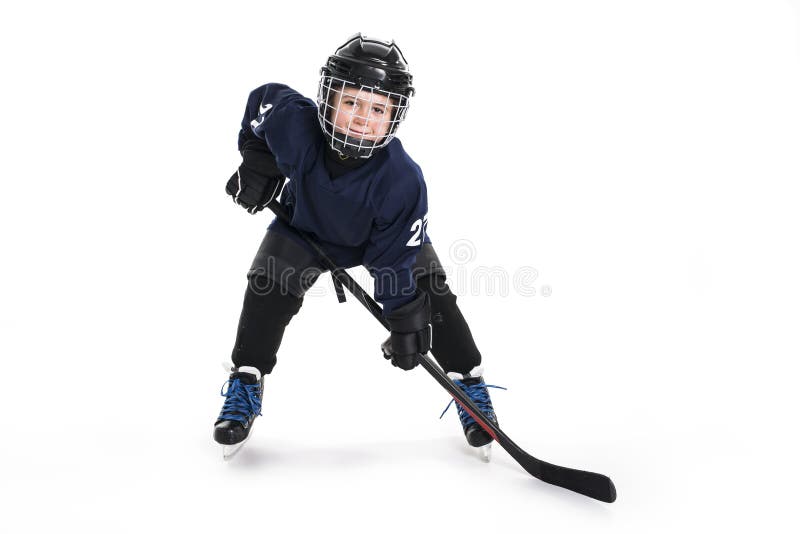 Boy At Hockey Practice Stock Photo - Download Image Now - Jersey