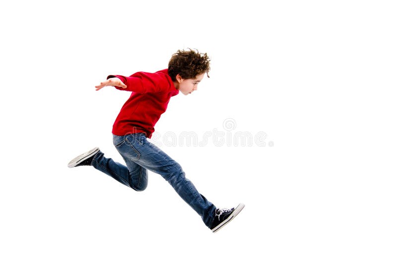 Young boy jumping