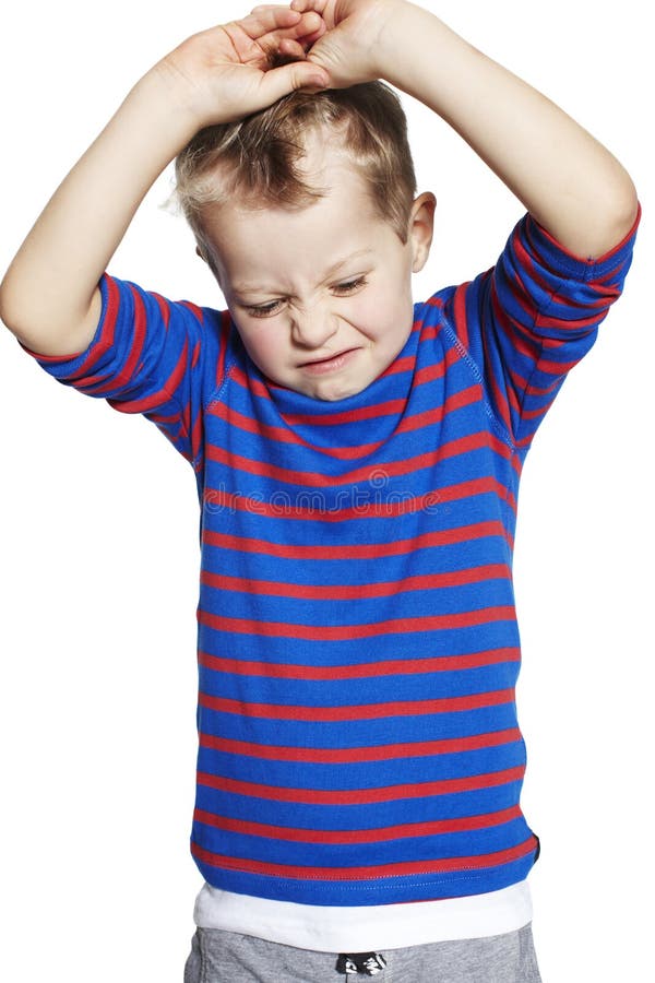 Young Boy Looking Frustrated Stock Photo - Image of hair, anger: 45639830