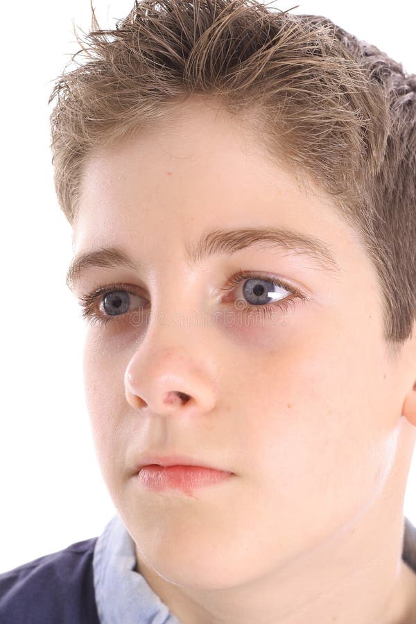Young boy profile shot stock images