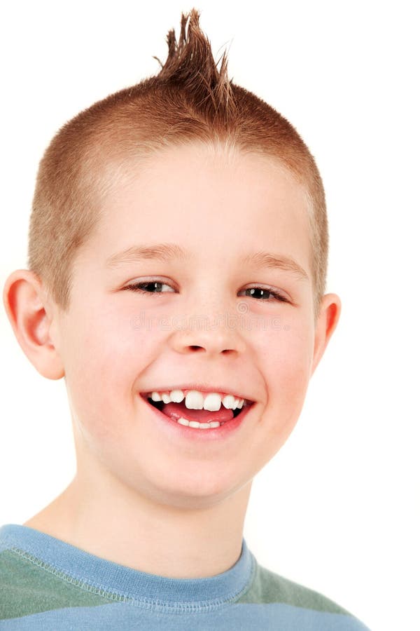 Young boy with punk hairstyle