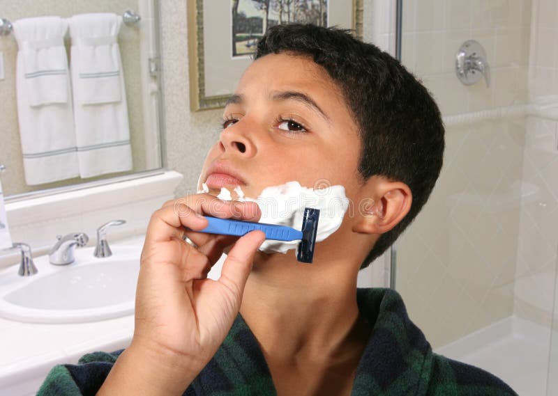 Young Boy Shaving stock image. Image of adorable, caucasian 1922595