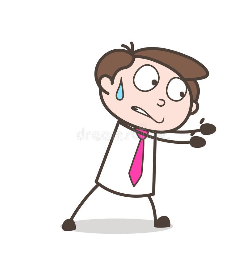 Young Boy Trying to Pull Vector Pose vector illustration