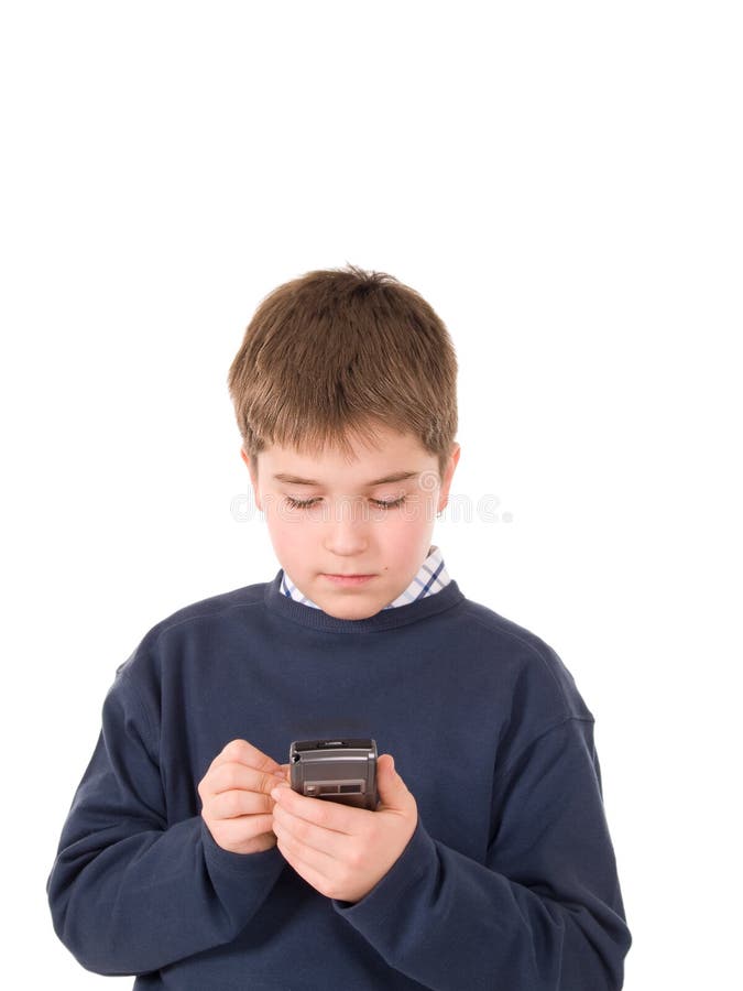Young boy using a pda stock photo. Image of student, palm - 4783524