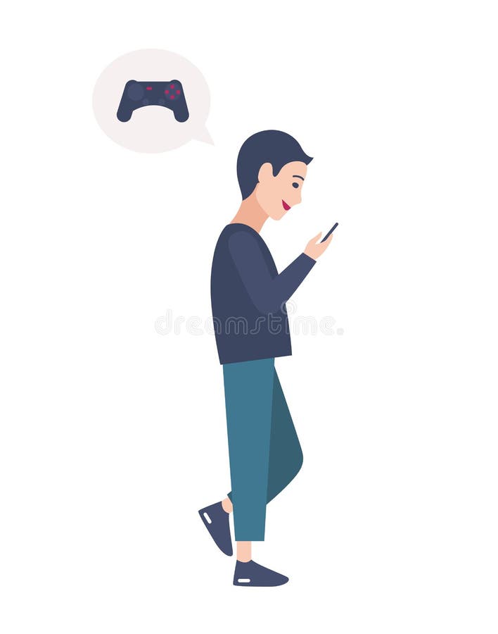 A man playing online games stock vector. Illustration of cyber - 275102557