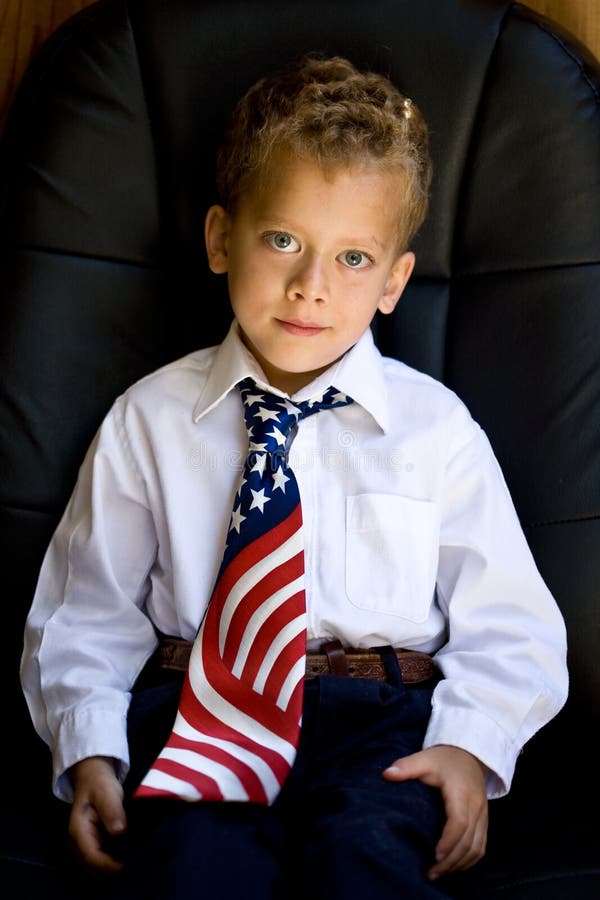 Young Boy Wearing a US Flag Necktie Stock Image Image of smiling