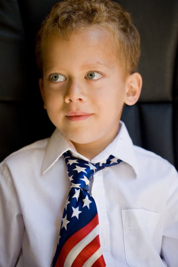 Young Boy Wearing a US Flag Necktie Stock Photo Image of flag, shirt